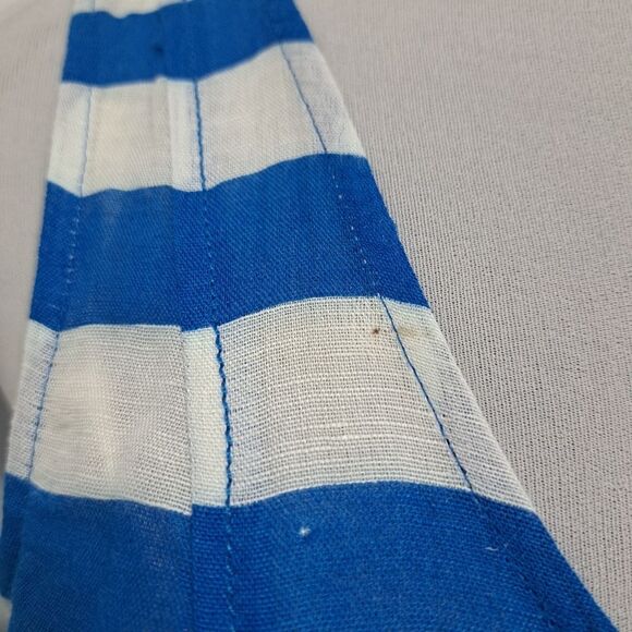 Plenty By Tracy Reese Linen Blend Sheer Bold Stripes Frock Dress In Skydriver S8 - Picture 9 of 14